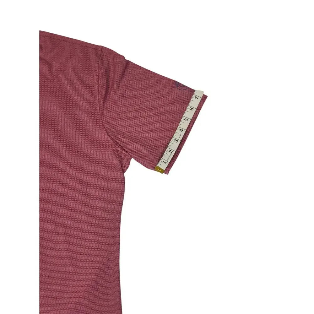 Peter Millar Crown Crafted Mens XL Polo Shirt Golf Short Sleeve Micro Print Pink